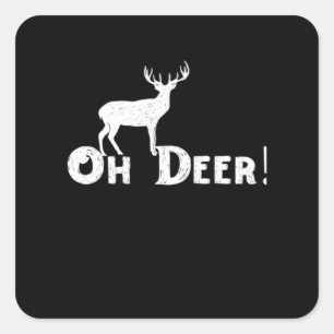 Oh Deer Clean Graphic Style  Square Sticker