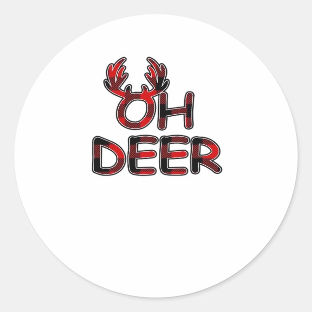 Oh Deer Clean Layout  Classic Round Sticker (Front)