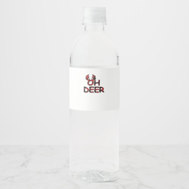 Oh Deer Clean Layout  Water Bottle Label (Front)