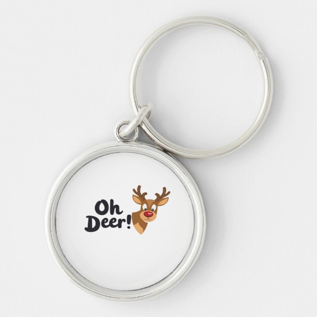 Oh Deer Clean Minimal Seeing  Key Ring (Front)