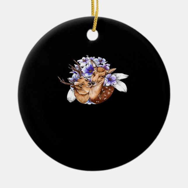 Oh Deer Clean Minimal Style Ceramic Ornament (Front)