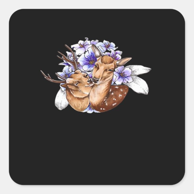 Oh Deer Clean Minimal Style  Square Sticker (Front)