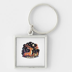 Oh Deer Contemporary Graphic Vibe Key Ring