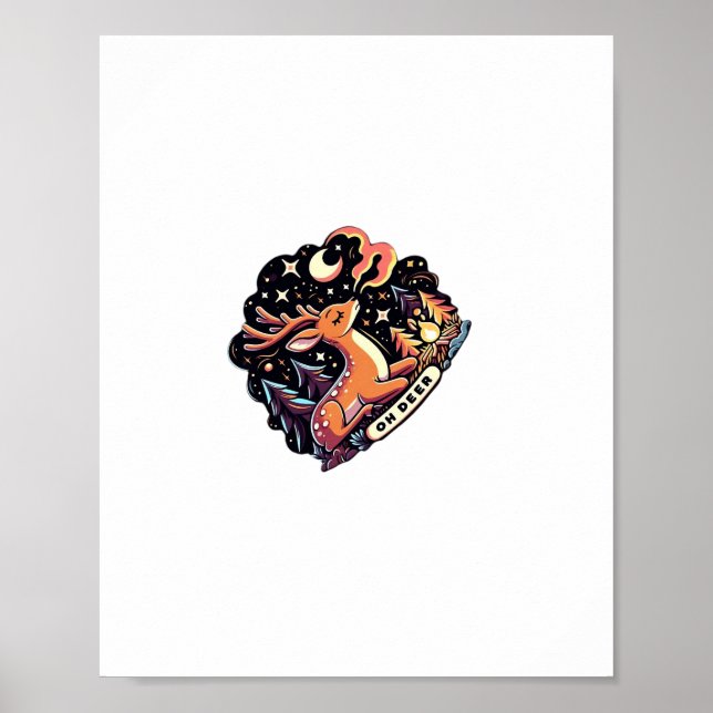 Oh Deer Contemporary Graphic Vibe  Poster (Front)