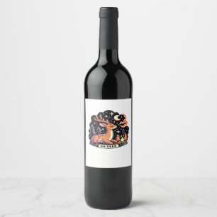 Oh Deer Contemporary Graphic Vibe  Wine Label