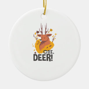 Oh Deer Contemporary Minimal Look Ceramic Ornament