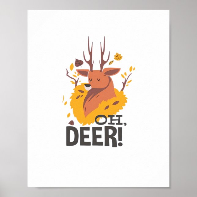 Oh Deer Contemporary Minimal Look  Poster (Front)