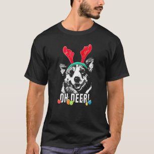 Oh Deer Corgi Xmas Premium T-Shirt