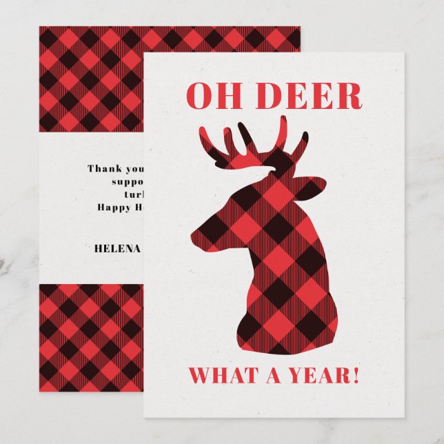 Oh Deer Covid 2021 Business Holiday Card (Front/Back)