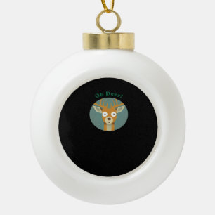 Oh Deer Creative Style  Ceramic Ball Christmas Ornament