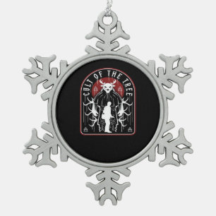 Oh Deer Cult Of The Tree Artistic Style Snowflake Pewter Christmas Ornament