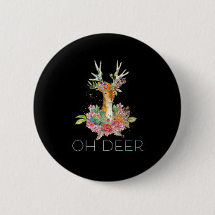 Oh Deer Cute Colorful Deer Minimal Design  6 Cm Round Badge