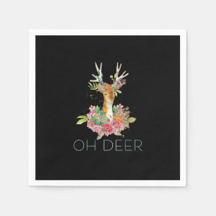 Oh Deer Cute Colorful Deer Minimal Design Napkin