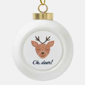 Oh Deer Deer Love Save The Deer Creative Design Ceramic Ball Christmas Ornament