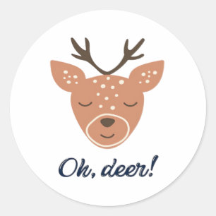 Oh Deer Deer Love Save The Deer Creative Design Classic Round Sticker