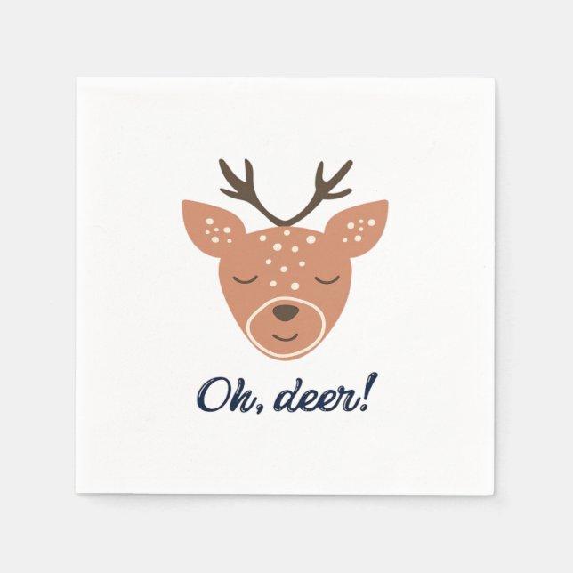 Oh Deer Deer Love Save The Deer Creative Design  Napkin (Front)