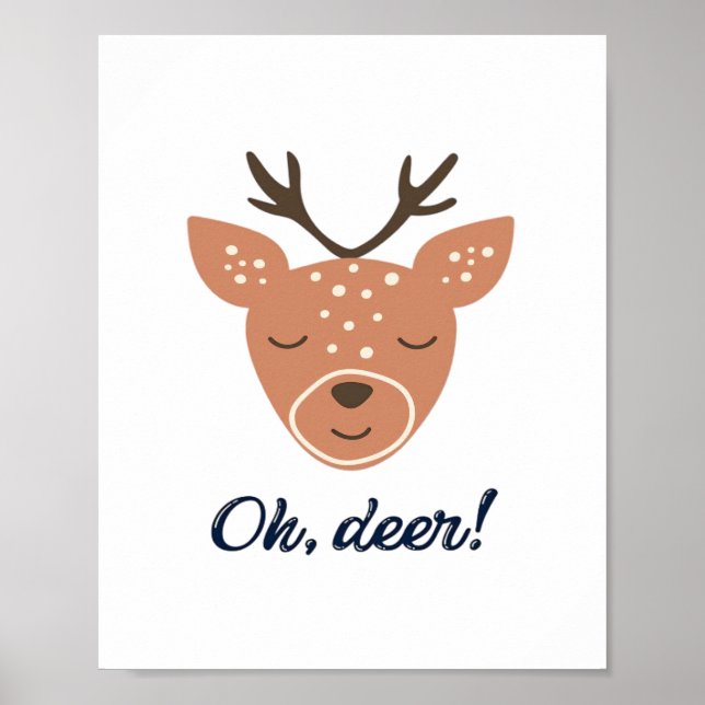 Oh Deer Deer Love Save The Deer Creative Design Poster (Front)