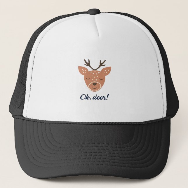 Oh Deer Deer Love Save The Deer Creative Design  Trucker Hat (Front)