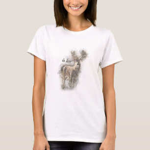 Oh Deer - Deer Watercolor Illustration T-Shirt