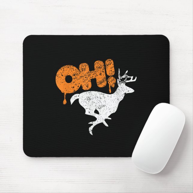 Oh Deer! Distressed Funny Pun Animal lover Mouse Pad (With Mouse)