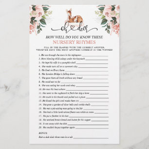 Oh Deer Double Sided Baby Shower Games