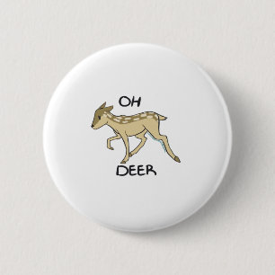 Oh Deer Elegant Timeless Style 6 Cm Round Badge