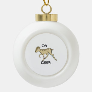 Oh Deer Elegant Timeless Style  Ceramic Ball Christmas Ornament