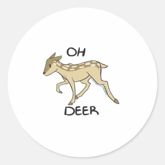 Oh Deer Elegant Timeless Style  Classic Round Sticker (Front)