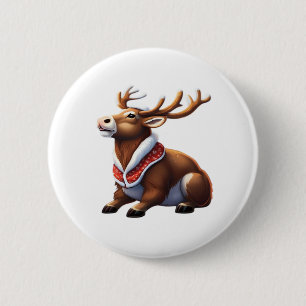 Oh Deer Energetic Modern Design 6 Cm Round Badge