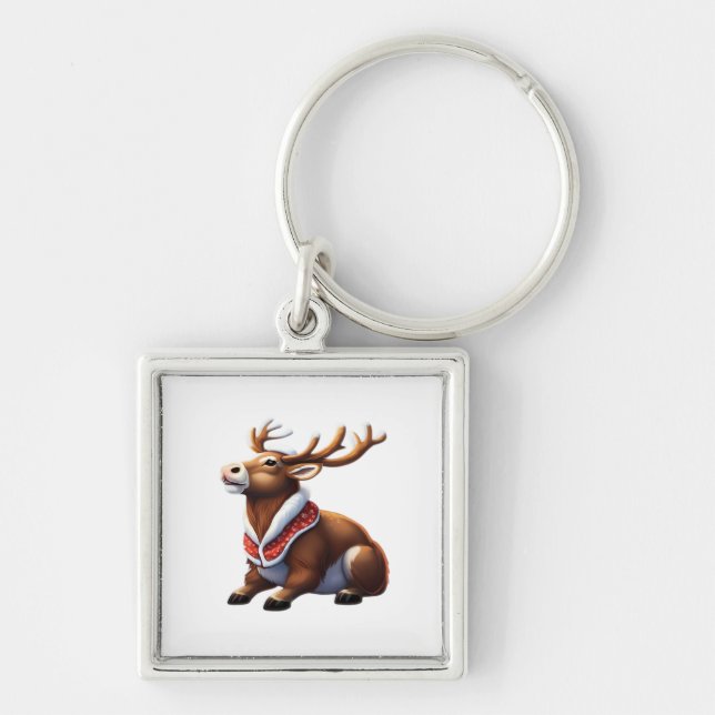 Oh Deer Energetic Modern Design  Key Ring (Front)