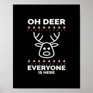 Oh Deer Everyone Is Here Modern Style Poster