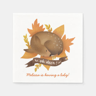 Oh deer! Fall Woodland Themed Neutral Baby Shower Napkin