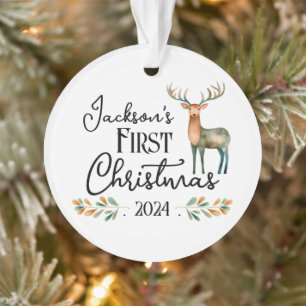 Oh Deer First Christmas Photo Ornament