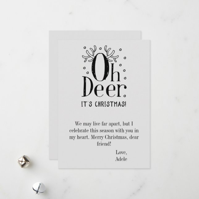 Oh deer flat Christmas holiday card (Front/Back In Situ)