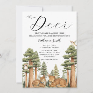 Oh Deer Forest Baby Shower Invitation