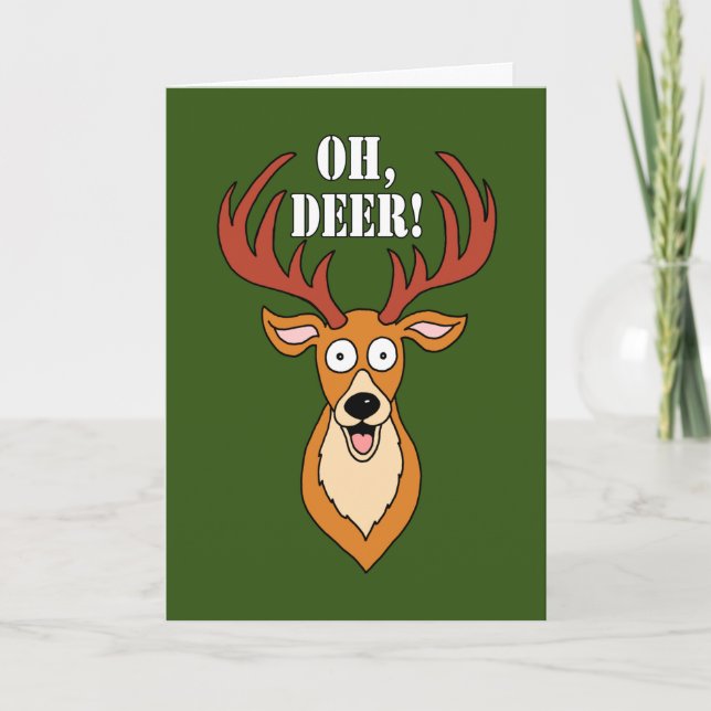 Oh, Deer Funny 80th Birthday Card (Front)
