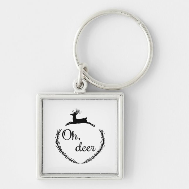 Oh Deer Funny Style Design  Key Ring (Front)