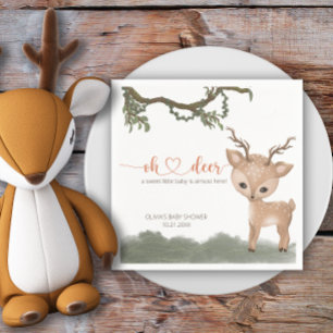 Oh Deer gender neutral woodland baby shower Napkin