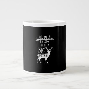 Oh Deer Going To Big Brother Christmas Announcemen Large Coffee Mug