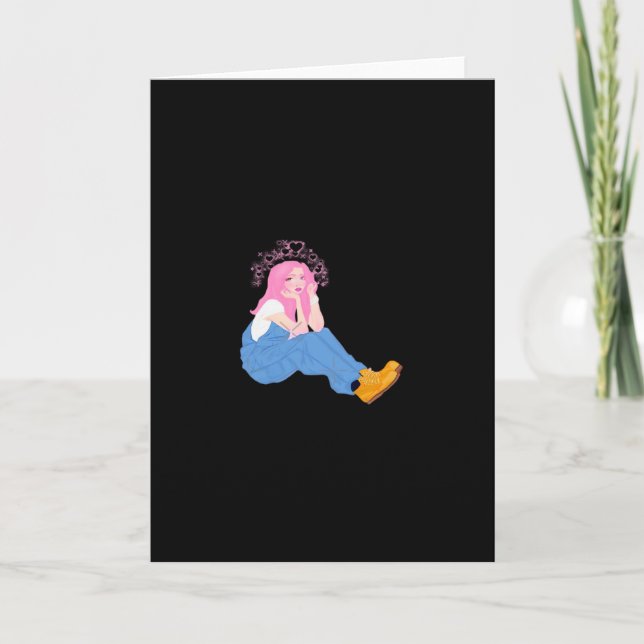 Oh Deer Graphic Artistic DesigFolded Greeting Card (Front)