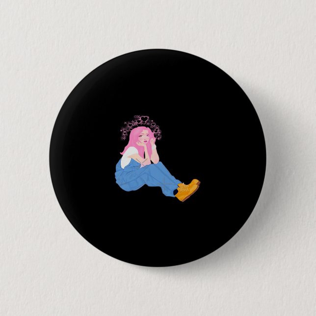 Oh Deer Graphic Artistic Design  6 Cm Round Badge (Front)