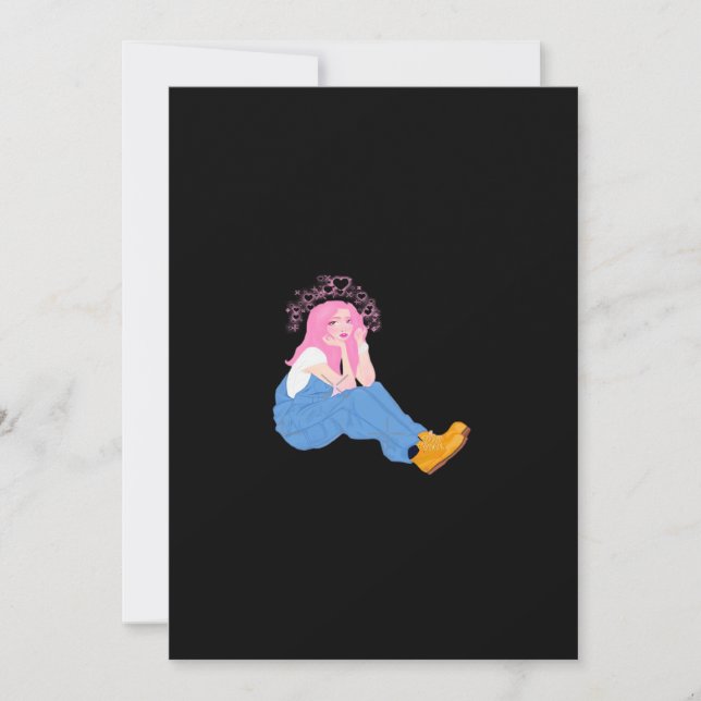 Oh Deer Graphic Artistic Design Flat Holiday Card (Front)