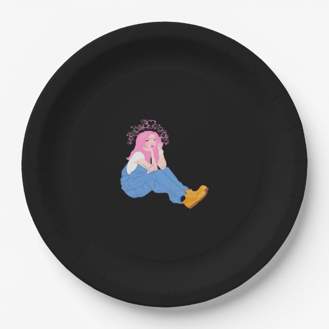 Oh Deer Graphic Artistic Design  Paper Plate (Front)