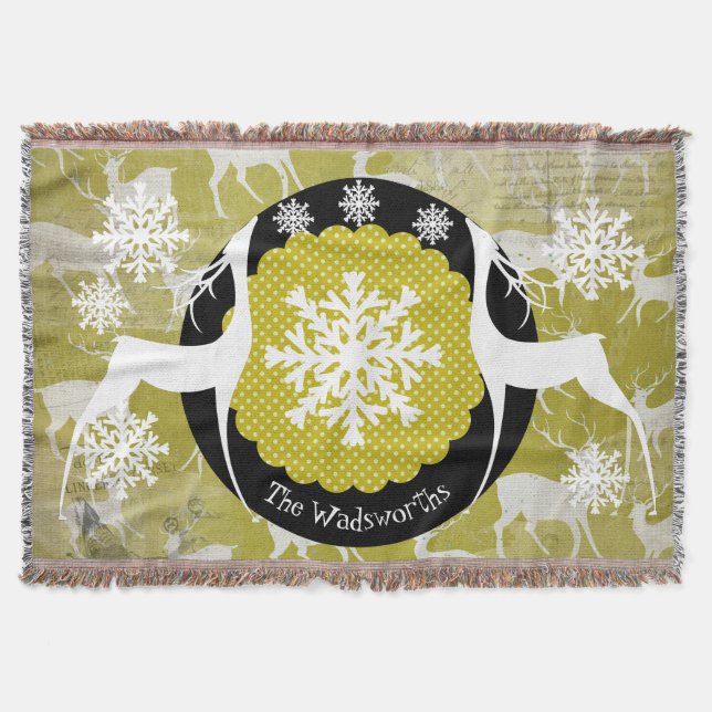 Oh Deer Holiday Throw (Front)