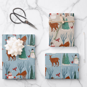 Oh Deer Holiday Wrap (3 Sheets) Wrapping Paper Sheet
