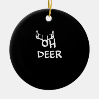Oh Deer Hunter Rustic Outdoor Design Ceramic Ornament