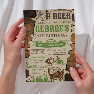 Oh Deer Hunting Birthday Party Invitation