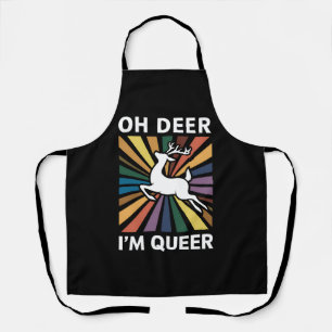 Oh Deer I'm Queer Rainbow LGBT Pride Gay Lesbian Apron