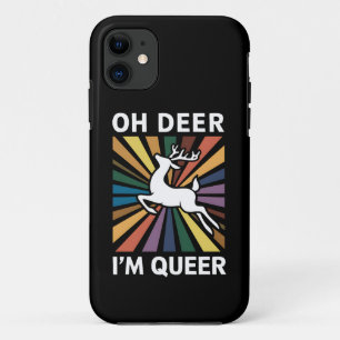 Oh Deer I'm Queer Rainbow LGBT Pride Gay Lesbian iPhone 11 Case
