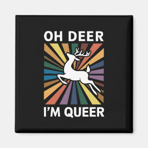 Oh Deer I'm Queer Rainbow LGBT Pride Gay Lesbian  Magnet